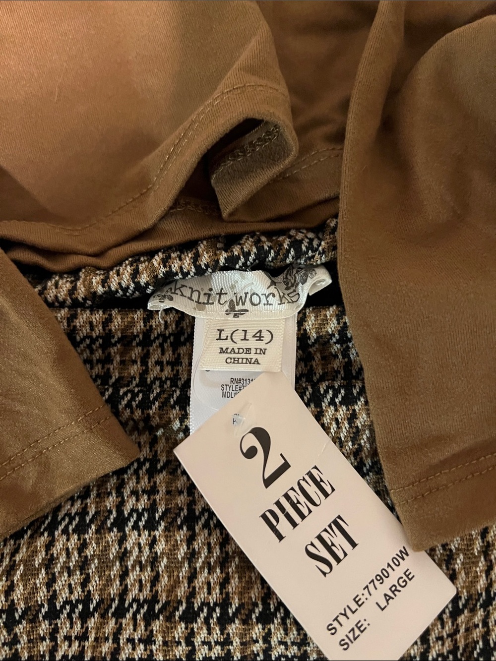 Knitworks Camel Brown Twist-Front Top - Picture 3 of 4